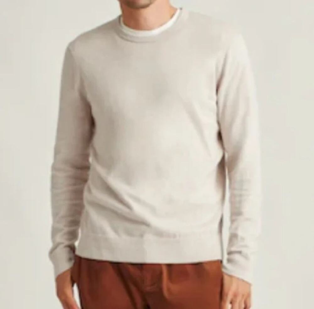 Bonobos Tan Stripes Cotton Cashmere Crew Neck Sweater Size XL